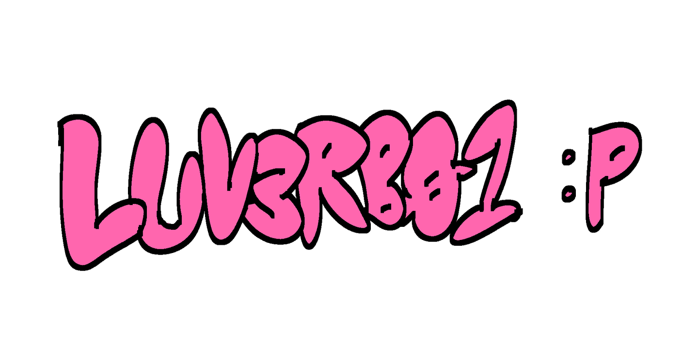 graffiti text: "luv3rb01 :P"